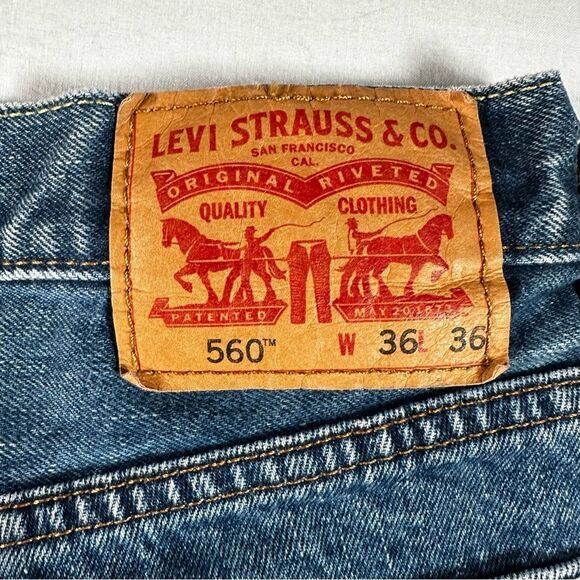 Levi's 560 Vintage‎ 90's Loose Fit Denim Shorts Comfort Skater Grunge Mens 36x24 - Picture 8 of 8